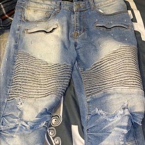 Men’s skinny distressed biker Jeans